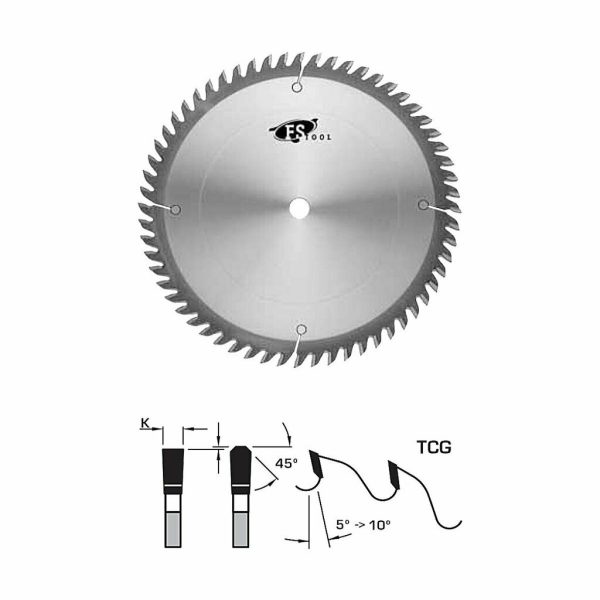FS Tool Standard Cross Cut Saw Blade 300mm 72 Tooth - 30mm Bore and 2 pin holes